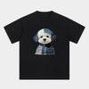 Zazomde Kawaii Patchwork Dog Print Tshirt Unisex Unisex Harajuku Aesthetic Short Sleeve Breathable Cotton Daily Casual Tops Summer