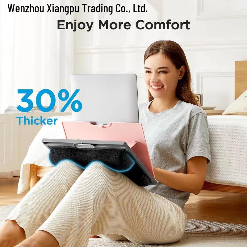 Black Laptop Bed Stand: Portable Folding Table for Office & Home