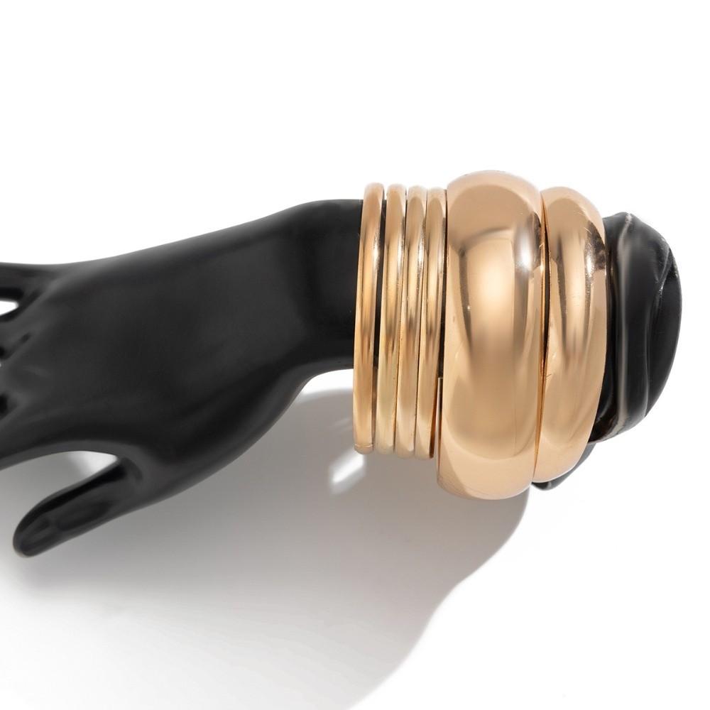 Gold Silver Color Metal Bracelets Set Geometric Wide Stackable Bangles Multilayer Bangles Gifts