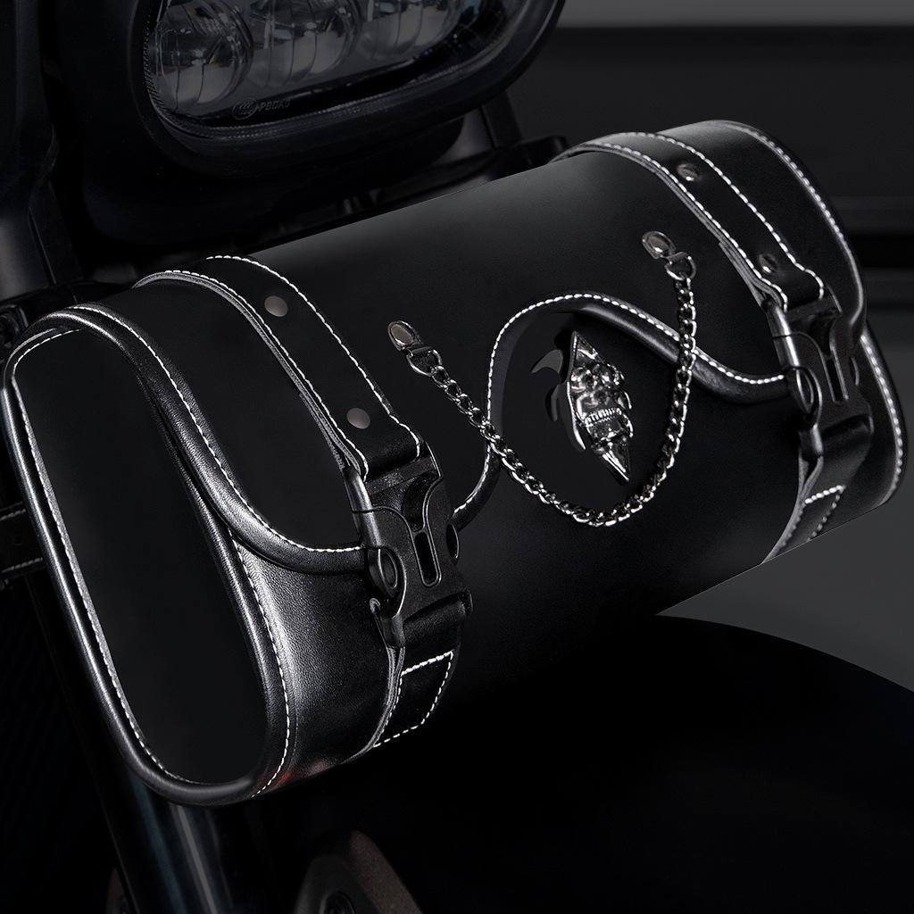 European-American Punk Harley Motorcycle Waterproof Front Bag with Contrast Design