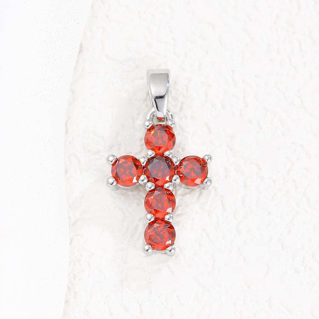 2025 New Stainless Steel Cross Necklace 18K Real Gold Plated Cubic Zirconia Christian Cross Charms Religious Pendant