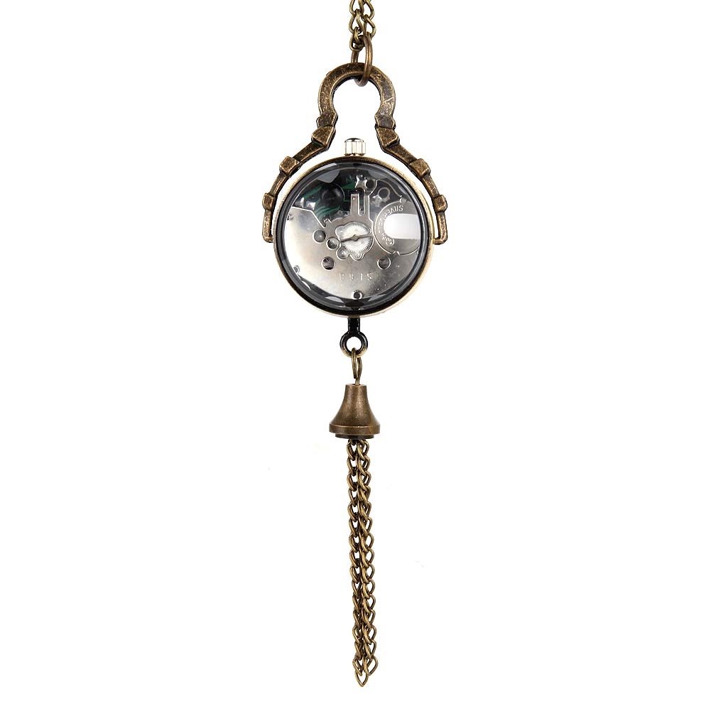 Reloj de Bolsillo Redondo de Bola de Cuarzo Retro Colgante en Miniatura con Borla Collar para Mujer Accesorios Diarios Joyería Regalos