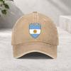 Argentina Flag Shield Baseball Cap Washed Cotton Adjustable Street HipHop Hat for Unisex