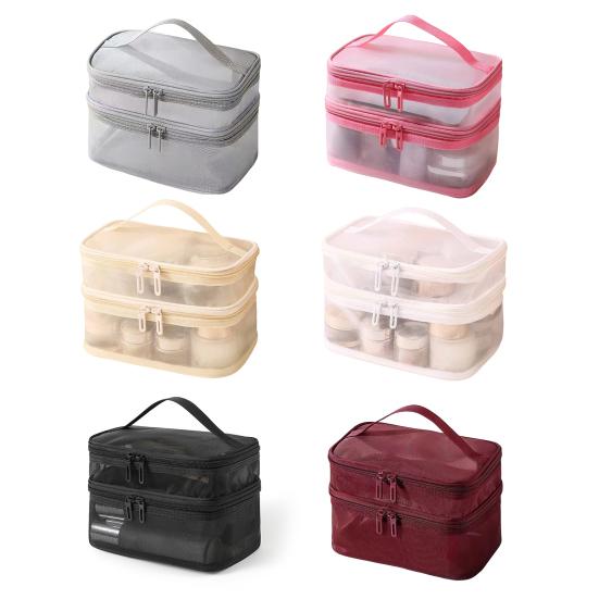 Toiletry Organizer Translucent Travel Cosmetic Bag Large-capacity Makeup Case