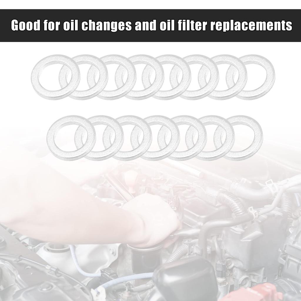 uxcell Drain Plug Washer Gasket Universal Crush Washer Drain Plug Gasket 10x16x1.5mm 15pcs