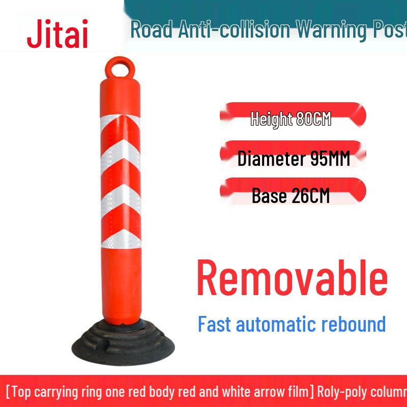 Jitai 75cm Reflektierender Gummi-Verkehrssicherheitspfosten
