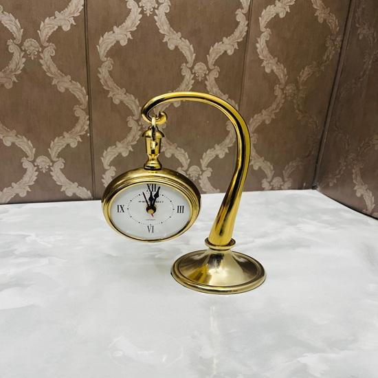 Brass Table Clock Handmade Antique Desk Décor
