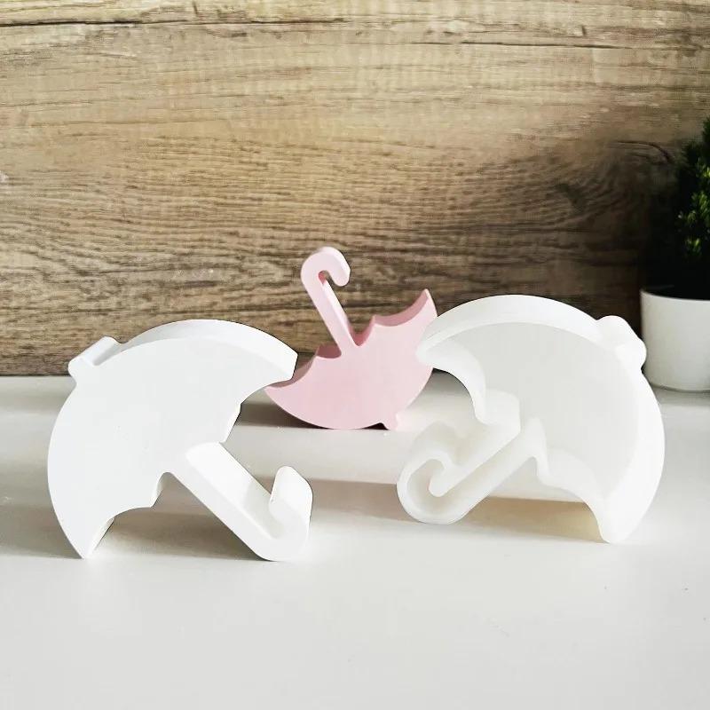 Handmade Small Umbrella Silicone Mold Scented Plaster Car Aromatherapy Molds Candle DIY Cement Plaster Epoxy Resin Mold