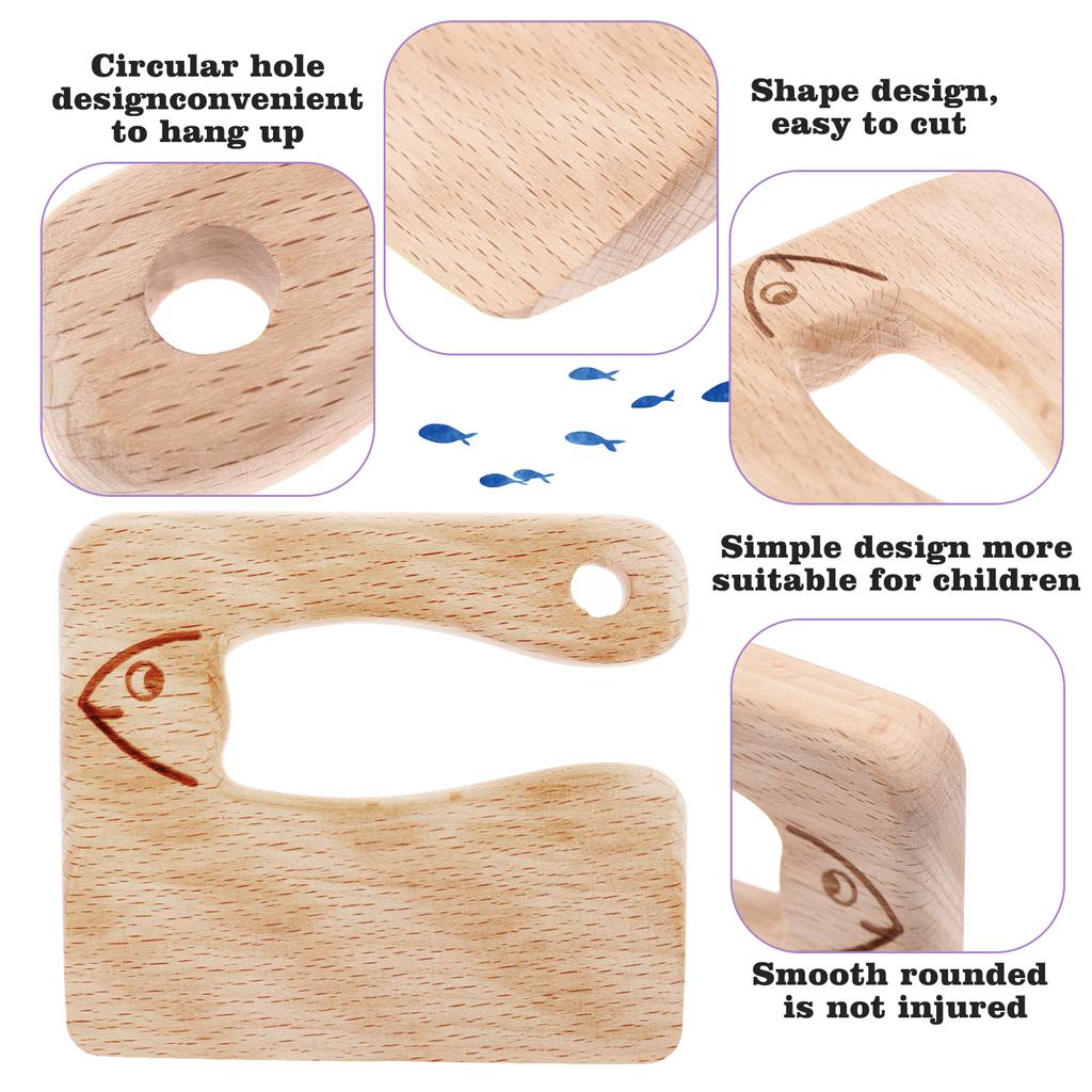 3 Stück Holz Kinder Messer Set Holz Kinder Messer zum Kochen Kinder Sicheres Kni