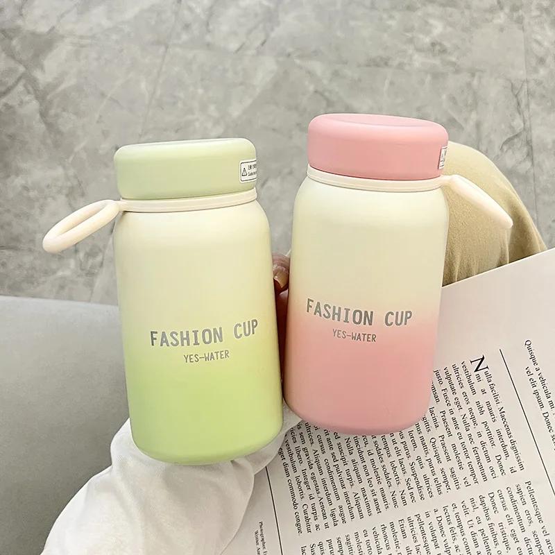 380ml Cute Gradient Vacuum Flasks 361 Stainless Steel Bottle Portable Thermos Cup Coffee Mug for Lady Travel Shopping Office Use