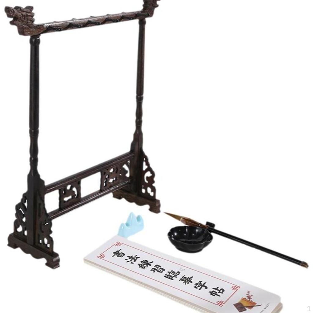 Calligraphy Brush Holder, Hardwood Pen Stand, Display Rack for Artists, Organizer Chinese