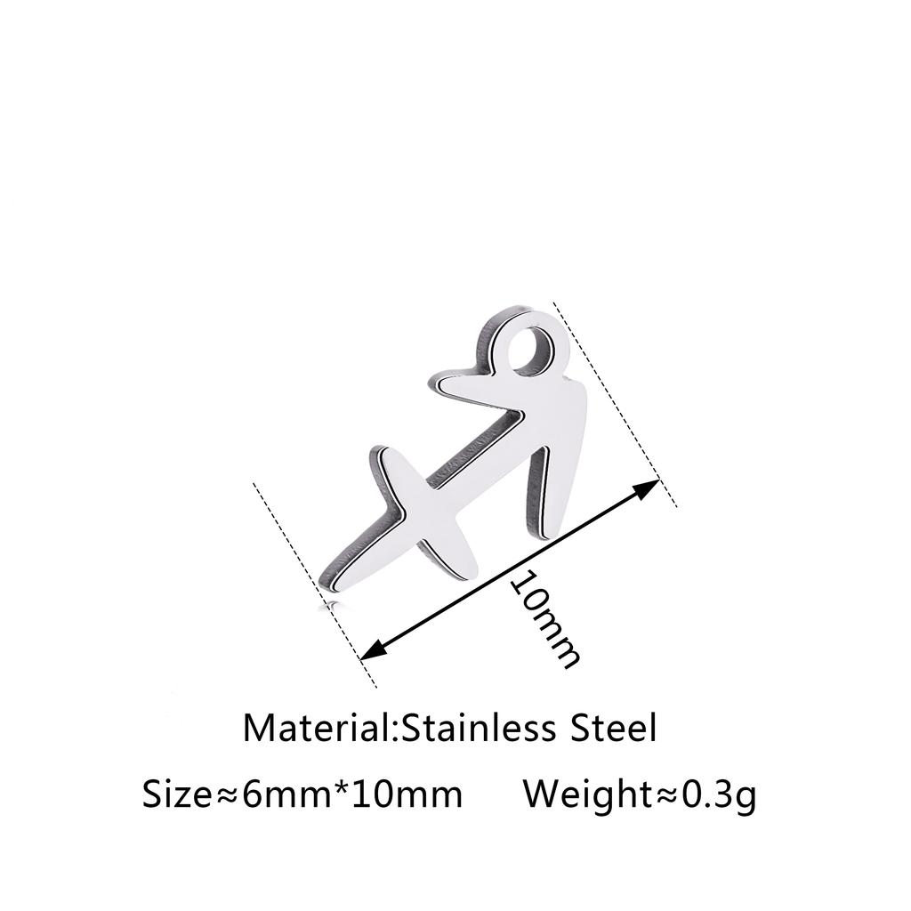 5Pcs/Lot Stainless Steel 12 Zodiac Sign Charms Mini Constellation Pendants DIY Handmade Craft Necklace Bracelet Jewelry Making