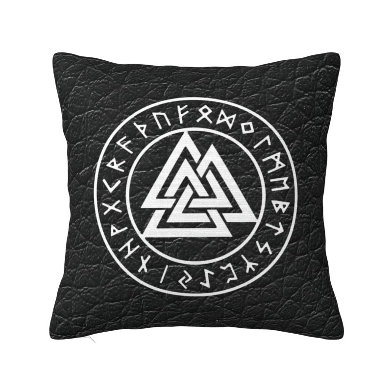 Custom Lucky Charm Viking Compass Vegvisir Cushion Cover Xcm Vikings Valhalla Velvet Luxury Pillow Case Home Decoration