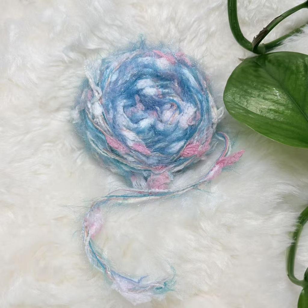 50g Variegated Fancy Yarn Mixed Color Nylon Polyester Blend Soft Novelty Textured Bubble Yarn for Knitting DIY Scarves Hats Craf