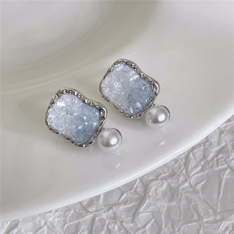 Trendy Vintage Transparent Resin Acrylic Metal Earrings Korean Irregular Geometric Statement Drop Earrings Brincos Jewelry