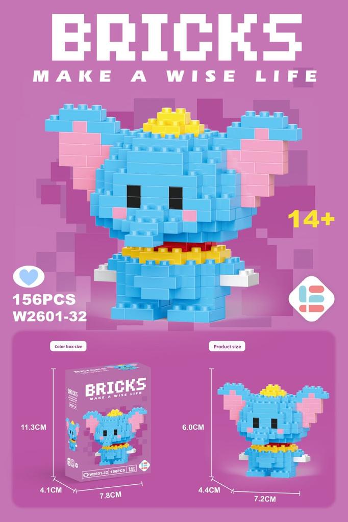 Pikachu Stitch Hello Kitty Snow White Lotso Building Blockswith Cartoon Characters For Kids Educational Playset