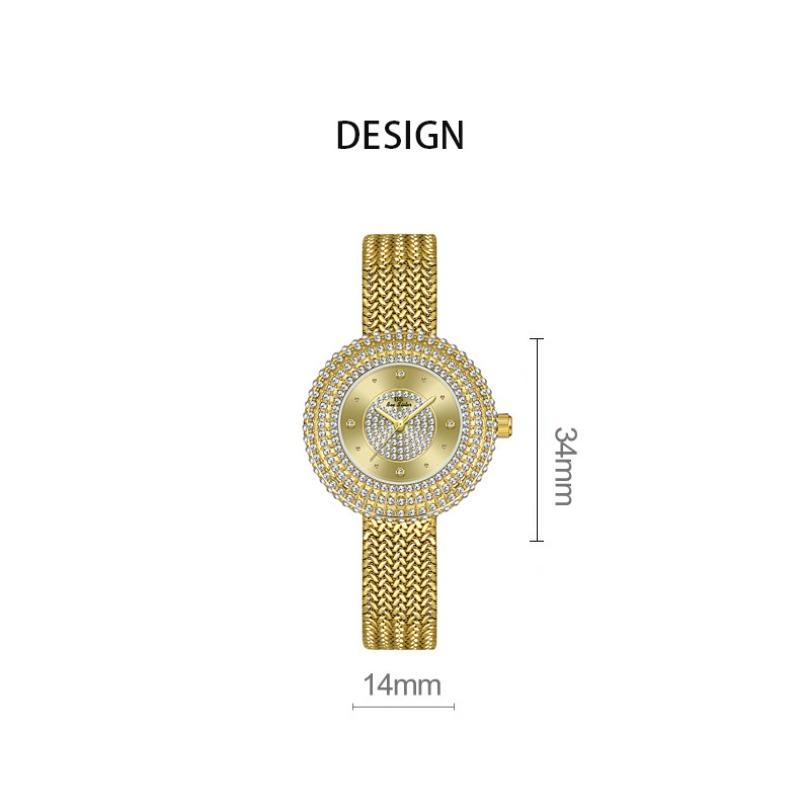 Fashion Luxury Watches For Woman New Vintage Golden Women's Wristwatches Ladies Dress Quartz Clock