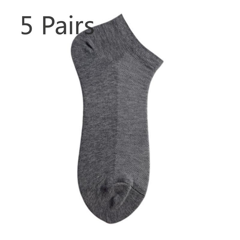 5 Pairs of Non-drop Heel Cotton Socks Shallow Invisible Short Socks Men and Women Hip-hop Couple Mesh Socks