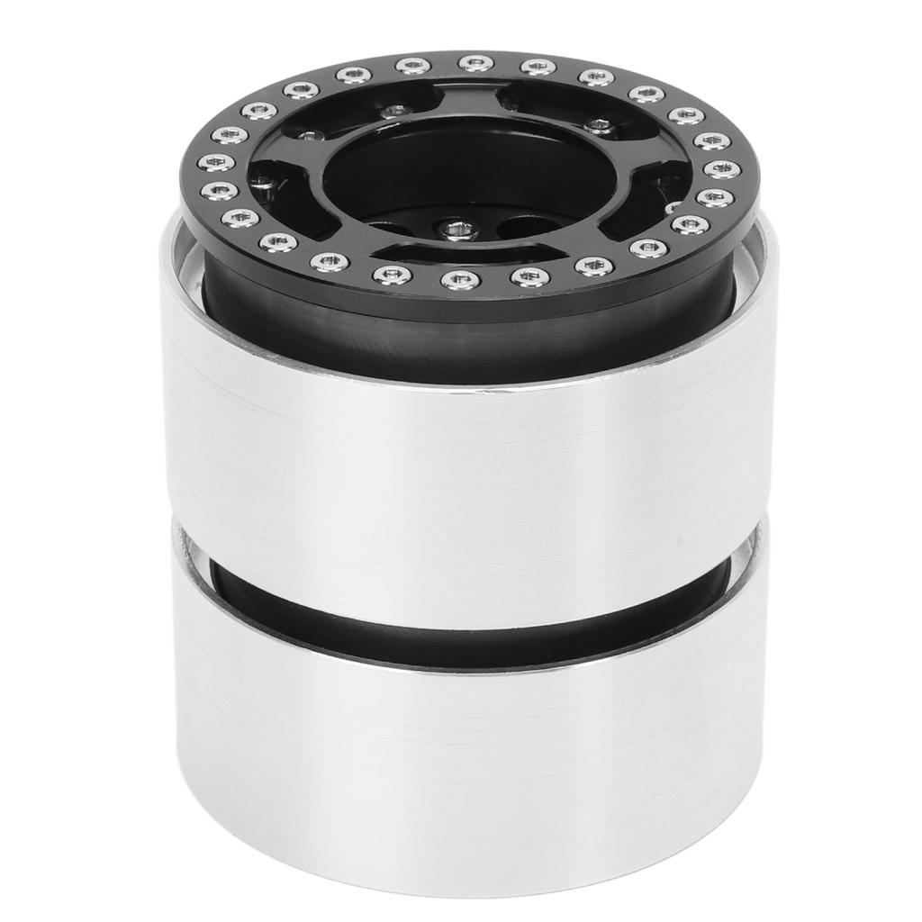 2pcs 1.9 Inch Beadlock Wheels Aluminum Alloy CNC Machining Universal RC Wheel Rims for Crawler Black