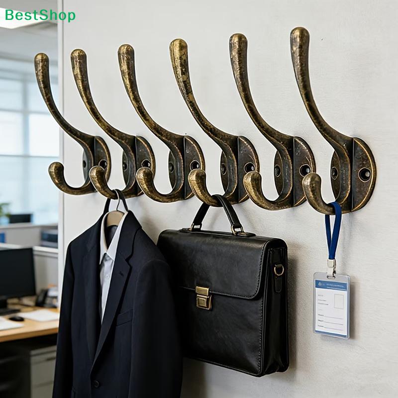 4/10Pcs Vintage Wall Hooks Zinc Alloy Hangers For Coats,Hats,Keys And Towels,Home Storage Decor Farmhouse Decor