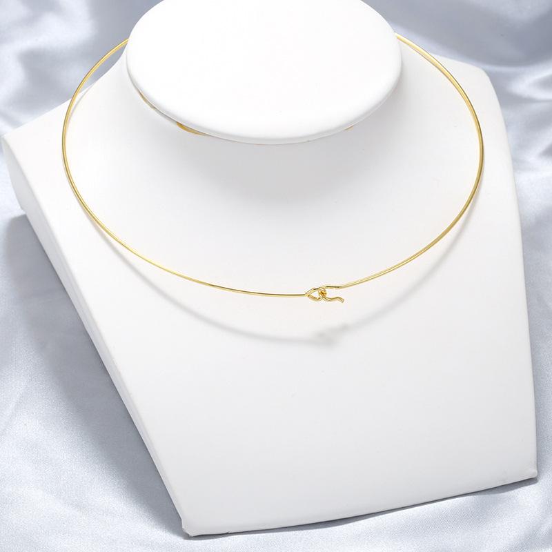 Simple Round Collar Women'S Necklace With Chain Handmade Diy Collar Stainless Steel Jewelry Material Vl534-535