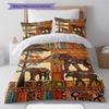 Africa Art Pattern Bedding Set Quilt Cover Pillowcase Home Decor Gift (1 * duvet cover + 2 * pillowcase, without core)
