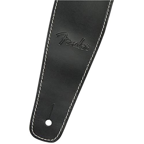 Fender Broken-In Leather Strap, Black, 2.5