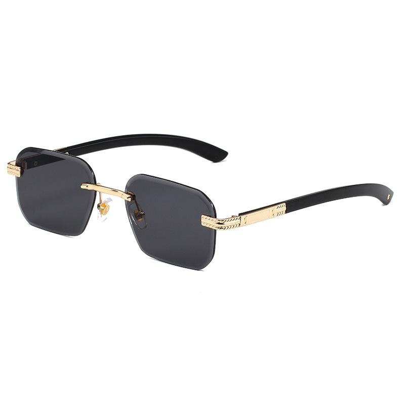 939 New Arrival Fashion Personality Rimless Trimming Square Versatile Vintage UV400 Blue Pink Women Men Sunglasses PC&PC чёрный