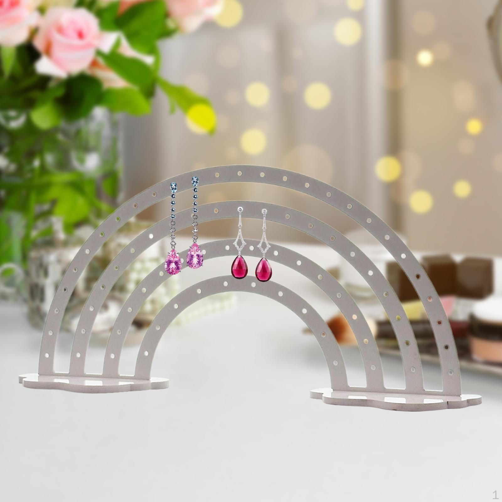 

Acrylic Desktop Earring Display Stand, Women's Jewelry Organizer for Jewelry, Dressing Table, White