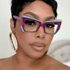 Anti Blue Light Optical Irregular Square Glasses Women Vintage Brand Designer Myopia Prescription Multicolour Eyewear  Frame