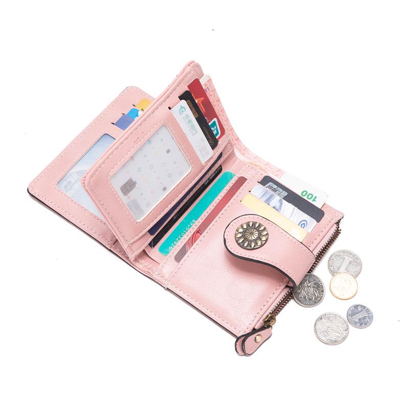 2022 Korean Style Women's Leather Mini Wallet and Coin Purse