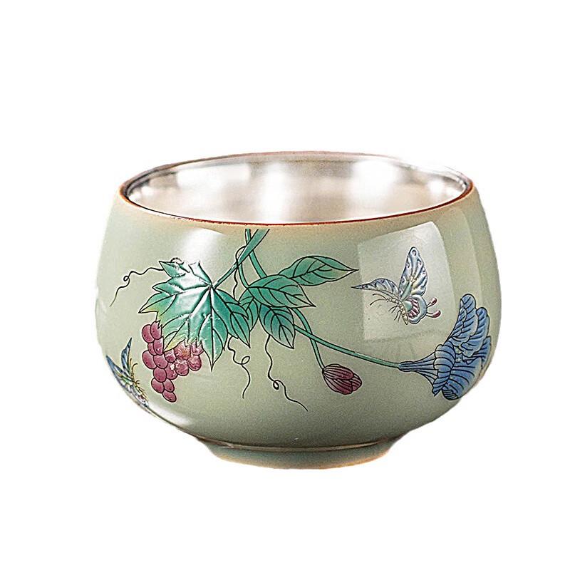 Chaxun Kiln-Fired Silver Glazed Tea Cups (Set of 2)