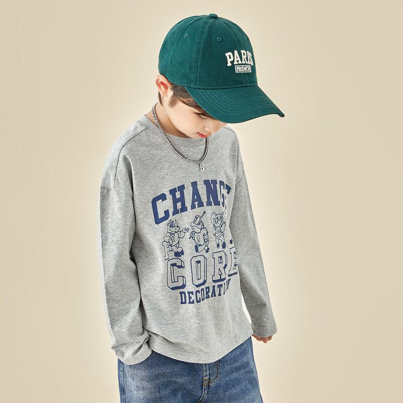 Boy s Retro Cartoon Print Long Sleeve Cotton T-Shirt 160