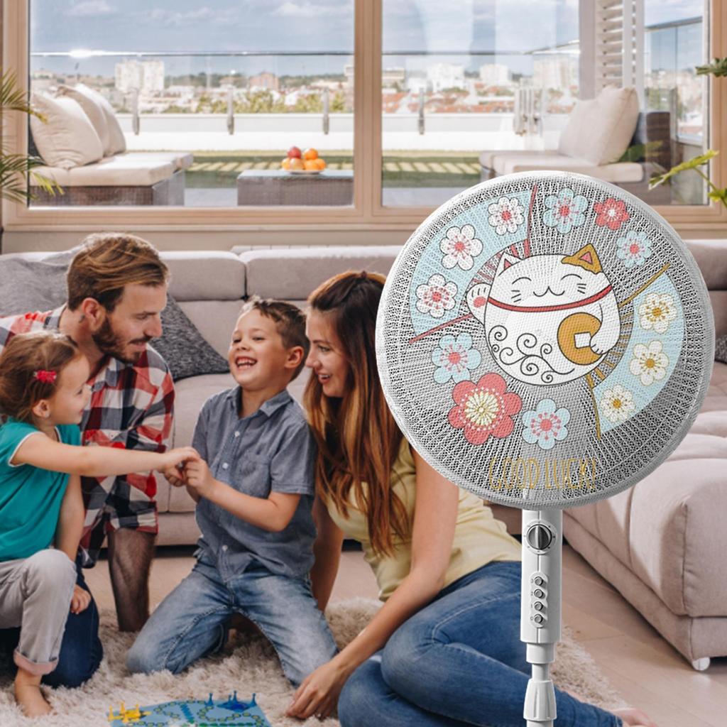 Cartoon Dustproof Fan Mesh Protection Cover for Floor Fan Kid Finger Safety Protection Net Universal Electric Fan Guard