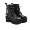 Fashion Cool Fashion Punk shoes Women Motorcycle Boots Lace Up Chunky Platform Goth Shoes Casual Brand Combat Street Shoes plus big size