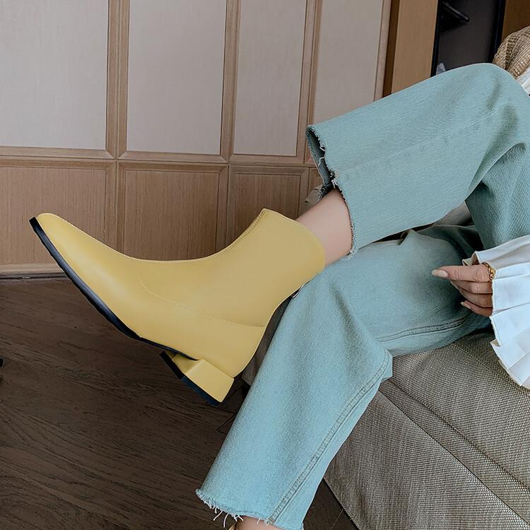 

Fashion New Autumn Winter Women Boots Fashion Pointed Toe Chelsea Boots for Women Short Boots Shoes Low Heel Botines Mujer Size 34-43 43