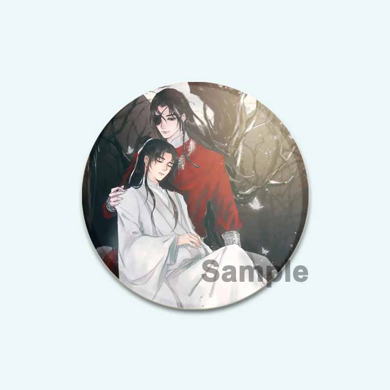 32/44/58 mm Anime Heaven Official's Blessing Badge Hua Cheng/Xie Lian Cartoon-Broschen, handgefertigt, niedliche Emaille-Anstecker als Schmuck, Geschenk-Accessoire
