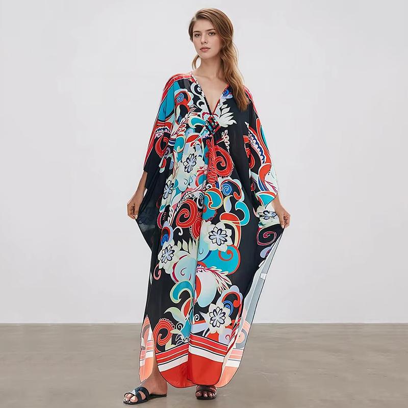 Xitao Bat Wing Sleeve Print Casual Dress GJ1178