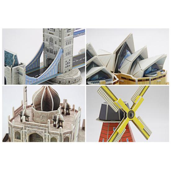 1 Set 3D Puzzle Praktische Fähigkeit Dekoratives Papier Windmühle Haus Puzzle Spielzeug Geburtstagsgeschenke