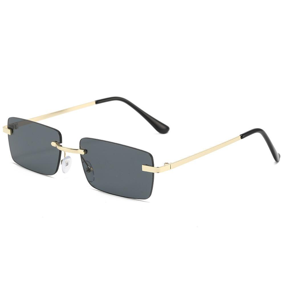 1Pc Men's Fashion Glasses New Metal Frameless Elegant Retro Versatile Trendy Suitable for Daily Use Vacation Outdoor Sun Protect