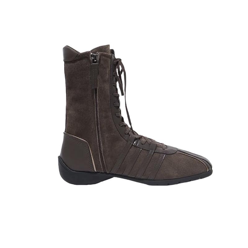 Women's Ballet Dance Shoes Boots Thi Bot 2025 New Genuine Leather Lace-Up Retro Ort Boots Korean Sle Spring