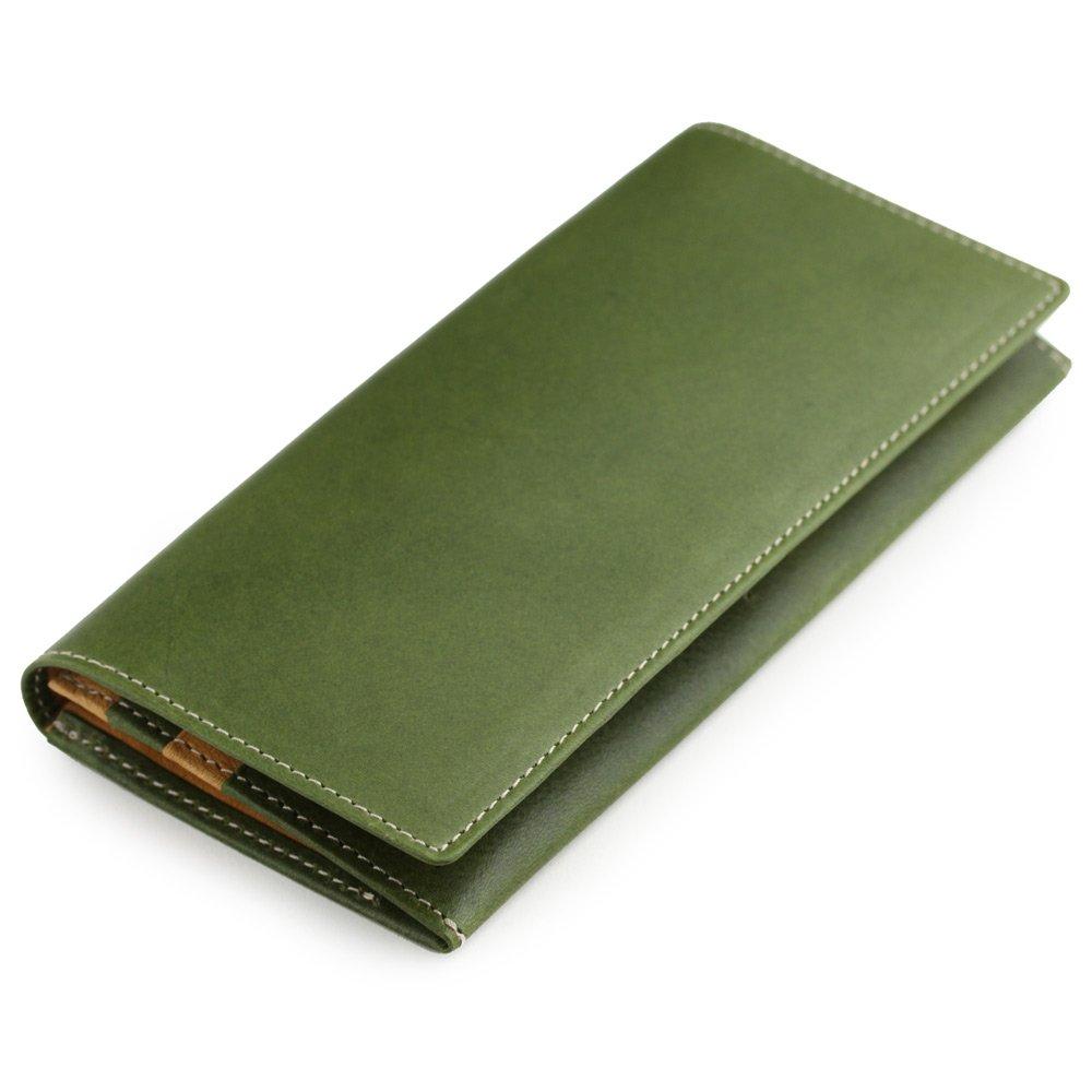 ABIES Japanese Tochigi Leather Cowhide Long Green Wallet,