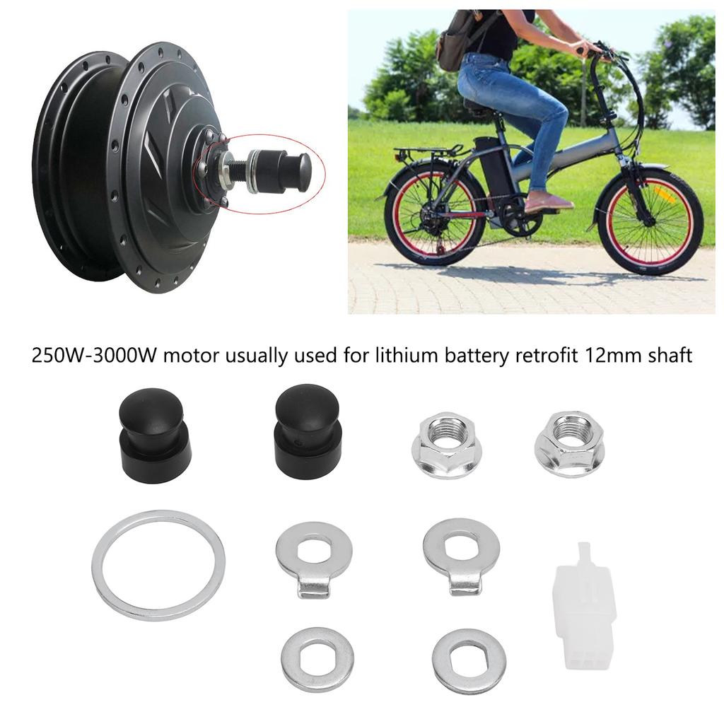 Steel Bicycle Hub Motor Nuts Washer Kit with 12mm Shaft for Universal Bike Component