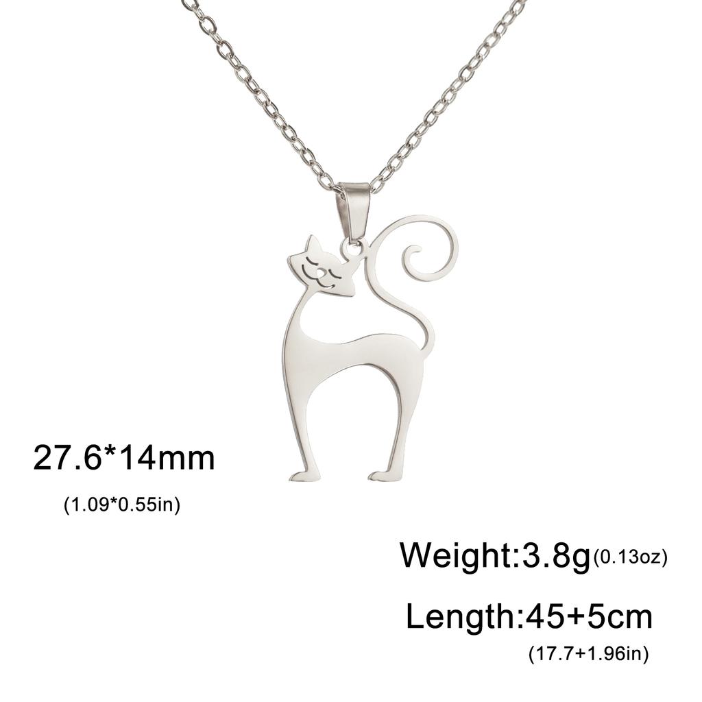 Cazador Loving Cat Pendant Necklaces for Women Stainless Steel Cute Kitten Animal Neck Chain Jewelry Gift Wholesale 2026 New