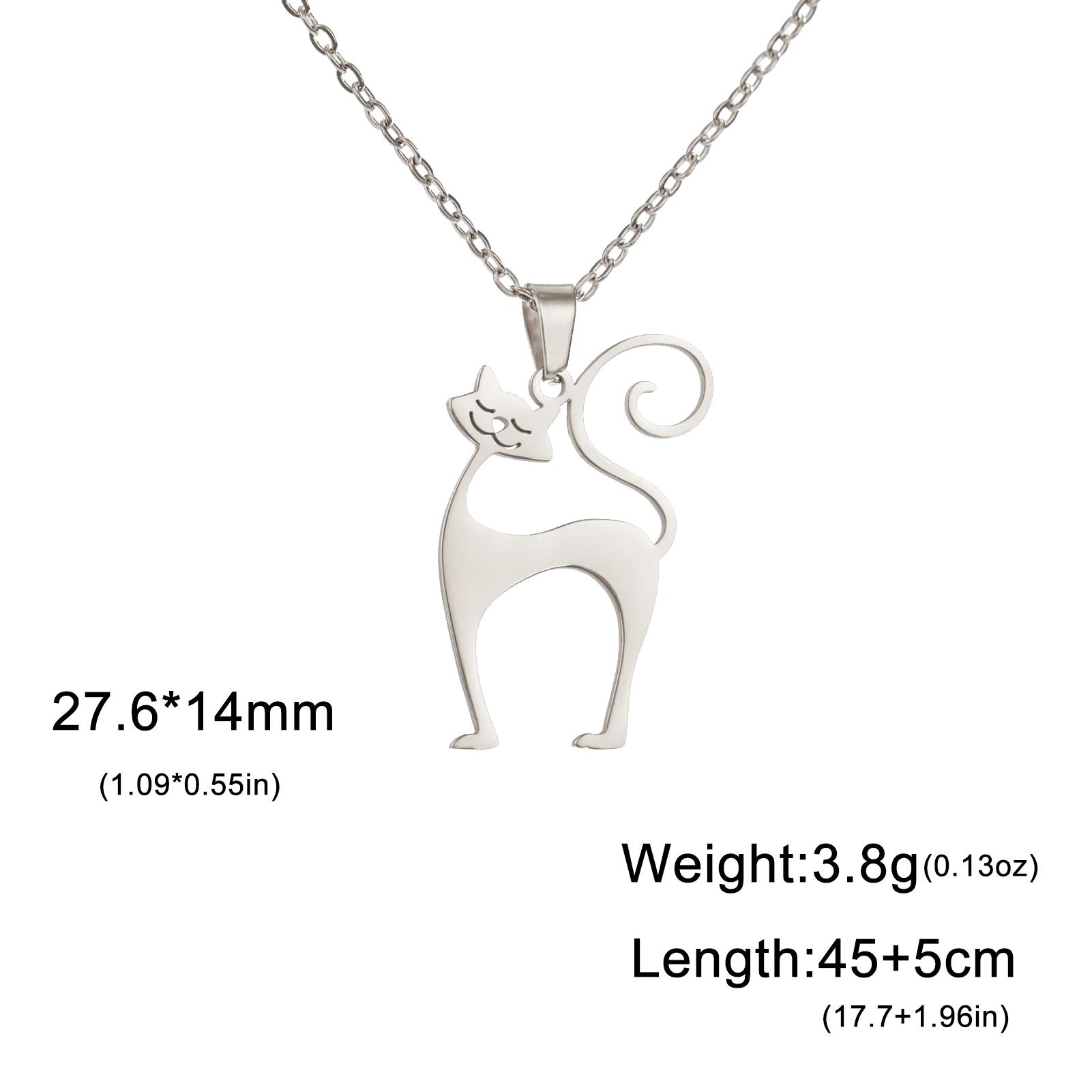 

Cazador Loving Cat Pendant Necklaces for Women Stainless Steel Cute Kitten Animal Neck Chain Jewelry Gift Wholesale 2026 New 45-50cm
