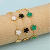 Lucky Five-Leaf Flower Stainless Steel Bracelets For Women Trendy Adjustable Bracelet Party Birthday Daily Cute Jewelry