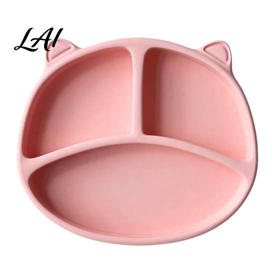 Divided Toddler Dishes Silicone Suction Plate for Toddlers Cute Bear Shape Unbreakable Baby Led Weaning Essentials Bowl Non Slip Feeding Tray