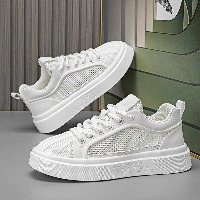 Men's 2025 new summer mesh breathable mesh sports and leisure men's shoes thick baseplate shoes versatile little white tide shoes