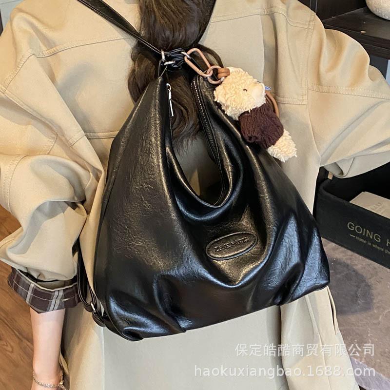 Retro Commuter Tote Bag Women's Large Capacity 2025 New Autumn and Winter Casual Shoulder Messenger Bag Multi-functional Backpack