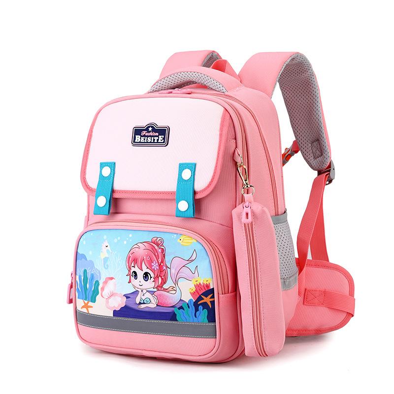 New Children's Schoolbag for Primary School Students Super Light Cartoon Boy Backpack for Spine Protection Waist Protection Burden Reduction